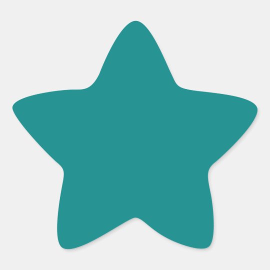 Solid Colour Teal Star Sticker