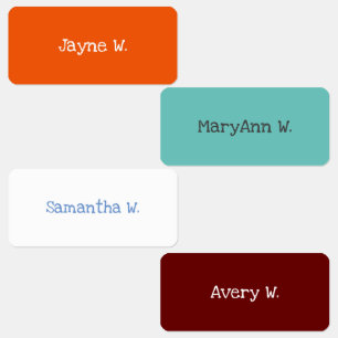 Solid Colour Unisex Kid's ID Clothing Labels