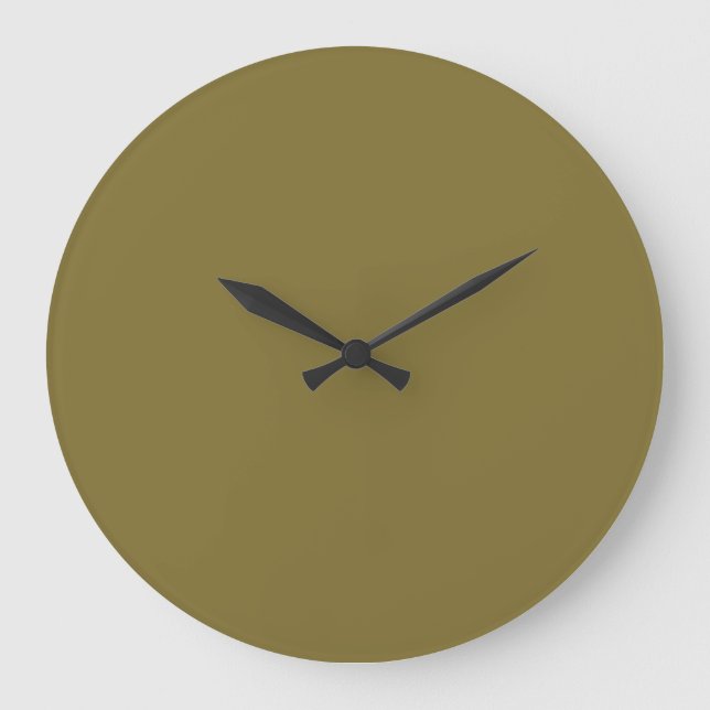Solid Colour Wall Clock - Olive Green (Front)
