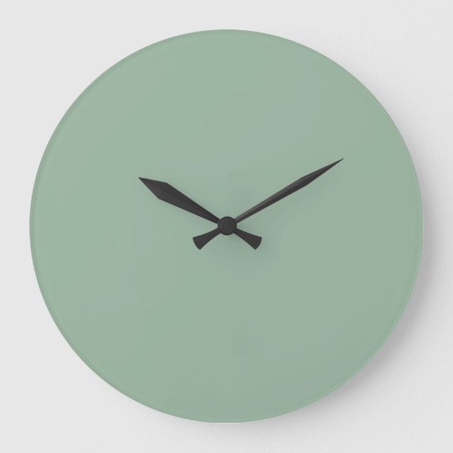 Solid Colour Wall Clock - Sage Green shade (Front)