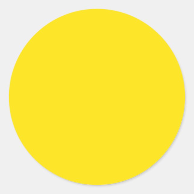 Solid Colour: Yellow Classic Round Sticker (Front)