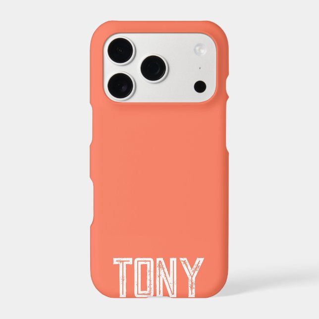 Solid Coral Custom Name Monogram (Back)