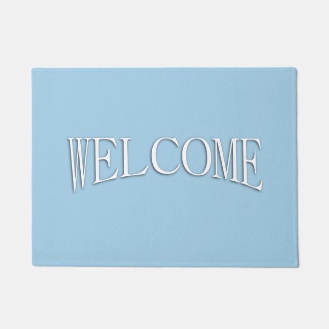 Solid Cornflower Blue Doormat (Front)