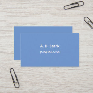 Solid Cornflower Blue Minimalist Business Cards