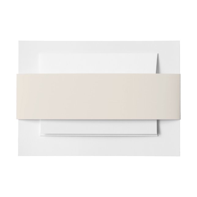 Solid cream beige ivory invitation belly band (Front Example)