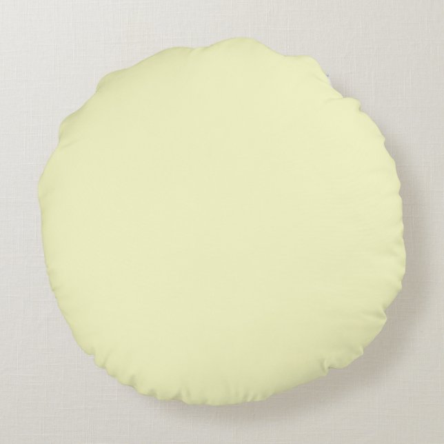 solid cream off white plain colour round cushion (Back)