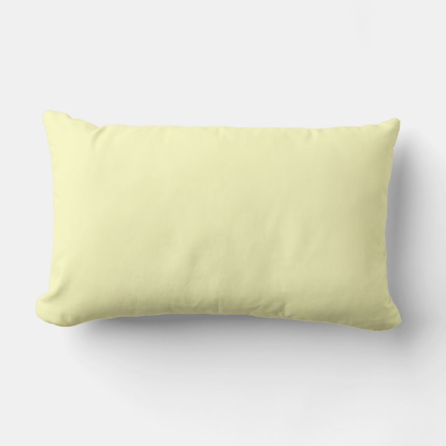 Solid creamy pale yellow lumbar cushion (Front)