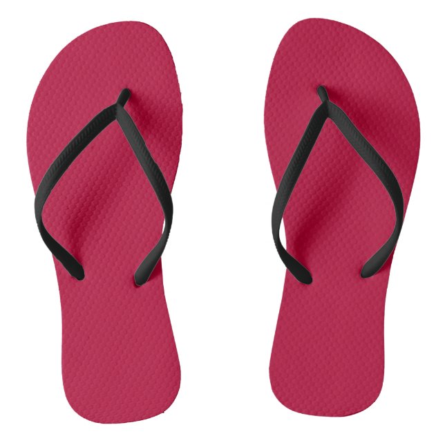 Solid crimson glory red flip flops (Footbed)