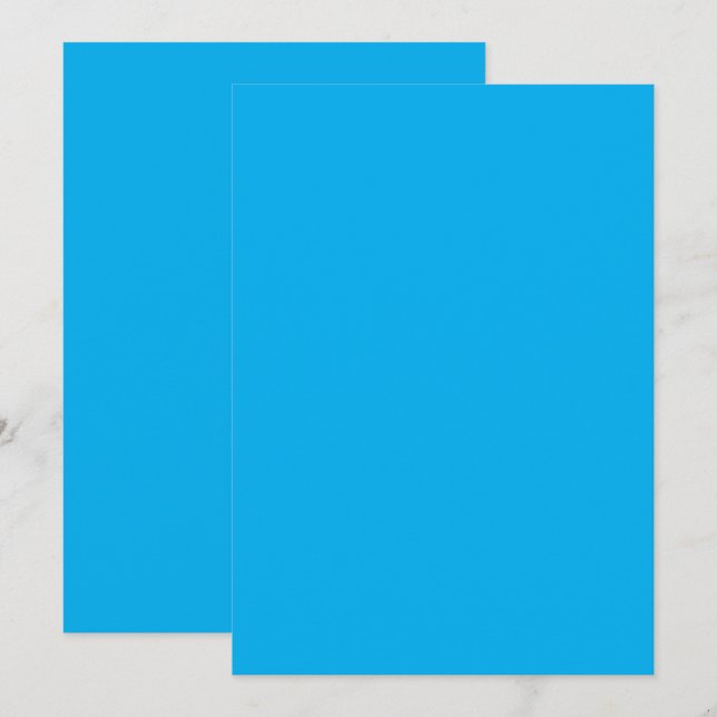 Solid Cyan Blue Background  Holiday Card (Front/Back)