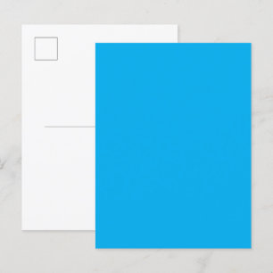 Solid Cyan Blue Background  Invitation Postcard