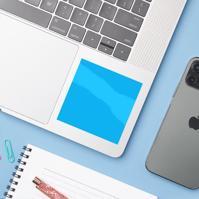Solid Cyan Blue Background | Summer Minimal Style (Laptop w/ iPhone)