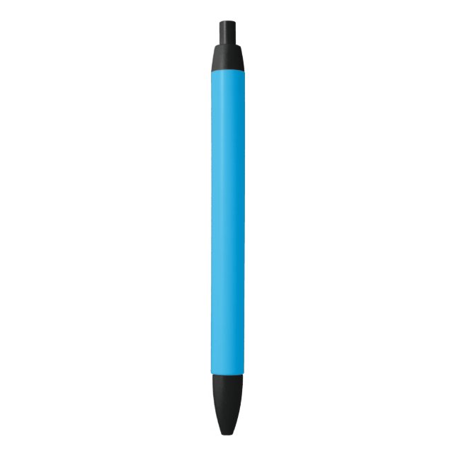 Solid Cyan Blue Background | Summer Minimal Style Black Ink Pen (Front Vertical)