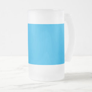 Solid Cyan Blue Background Summer Minimal Style Frosted Glass Beer Mug