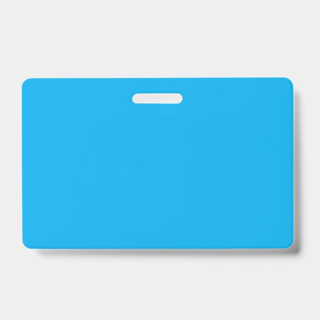 Solid Cyan Blue Background | Summer Minimal Style ID Badge (Front)