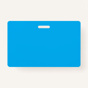 Solid Cyan Blue Background   Summer Minimal Style ID Badge