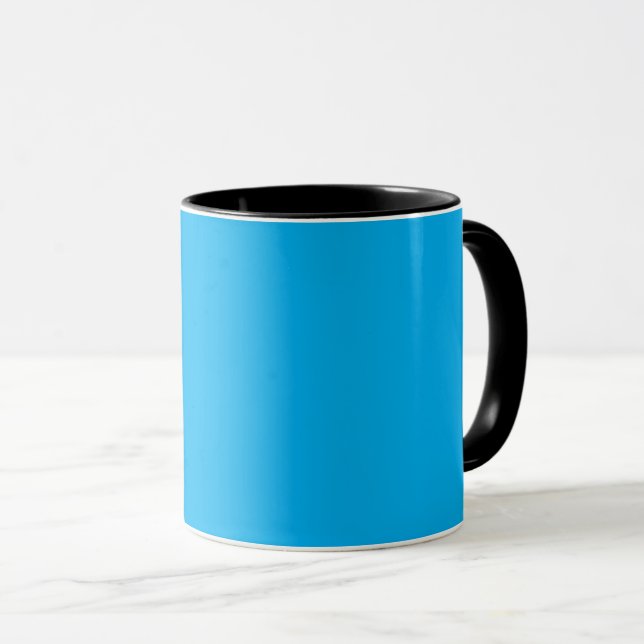 Solid Cyan Blue Background | Summer Minimal Style Mug (Front Right)