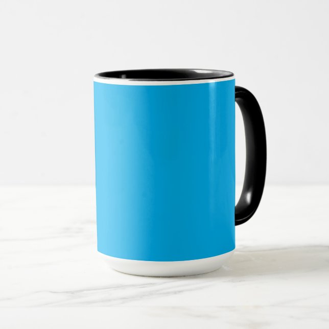 Solid Cyan Blue Background | Summer Minimal Style Mug (Front Right)