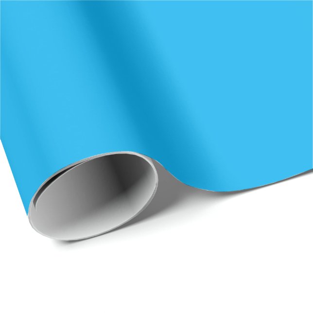 Solid Cyan Blue Background | Summer Minimal Style Wrapping Paper (Roll Corner)