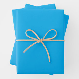 Solid Cyan Blue Background  Wrapping Paper Sheet