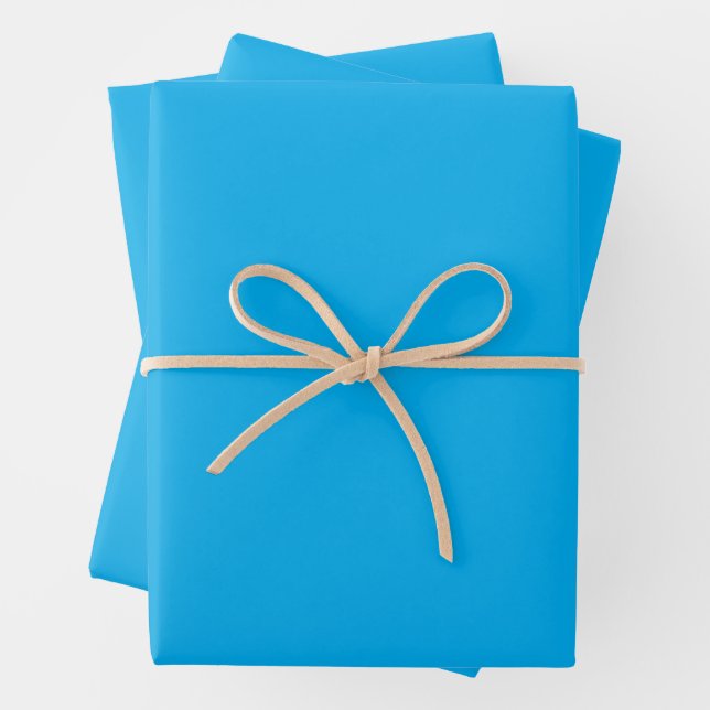 Solid Cyan Blue Background  Wrapping Paper Sheet (In situ)