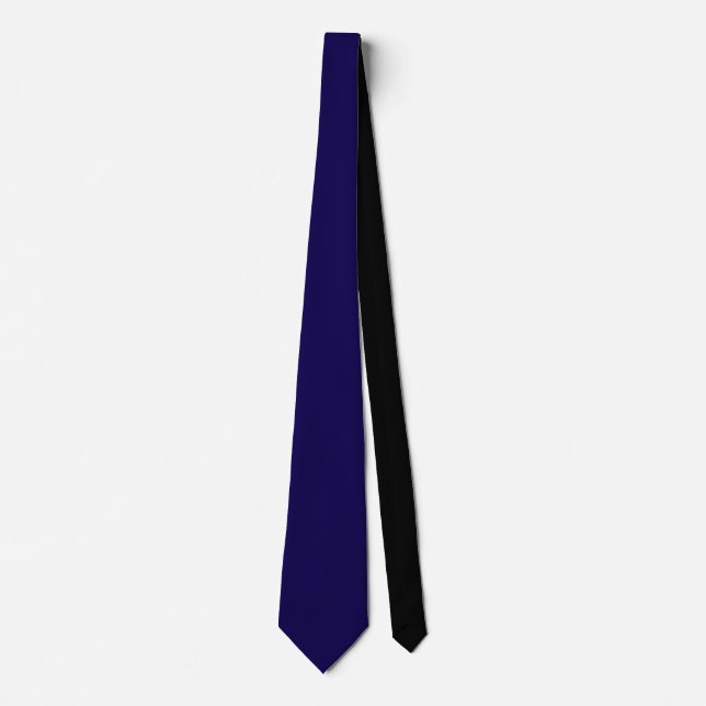 Solid Dark Blue & Black Elegant Modern Minimalist Tie (Front)