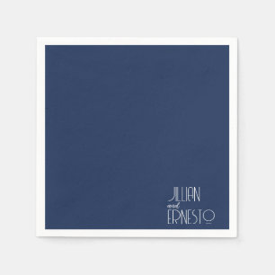 Solid Dark Blue Lily of the Valley Custom Napkin