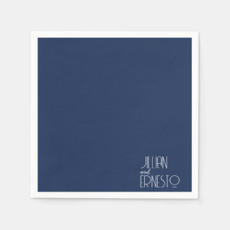 Solid Dark Blue Lily of the Valley Custom Napkin