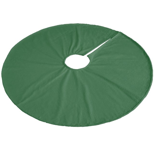 Solid Dark Forest Green Colour Fleece Tree Skirt (Angled)