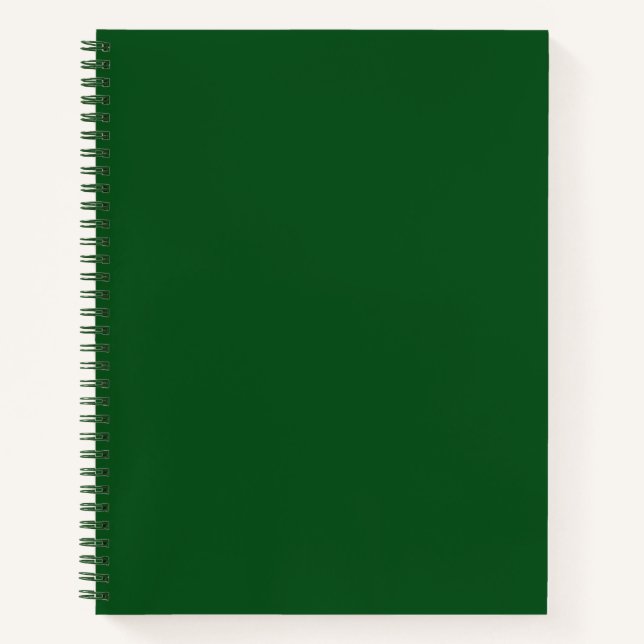 Solid Dark Forest Green Colour Spiral Notebook (Front)