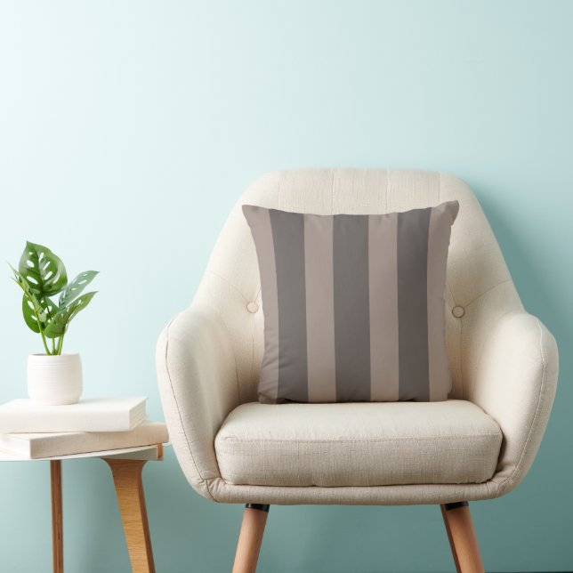Solid dark grey and light grey striped Pillow (Chair)