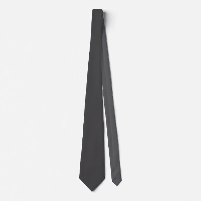 Solid Dark Grey Elegant Modern Minimalist Tie (Front)