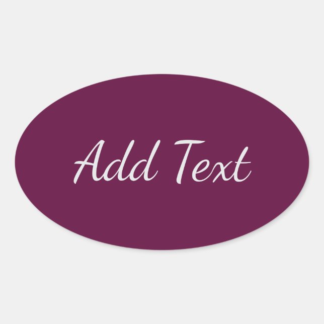 Solid Dark Magenta Oval Sticker (Front)
