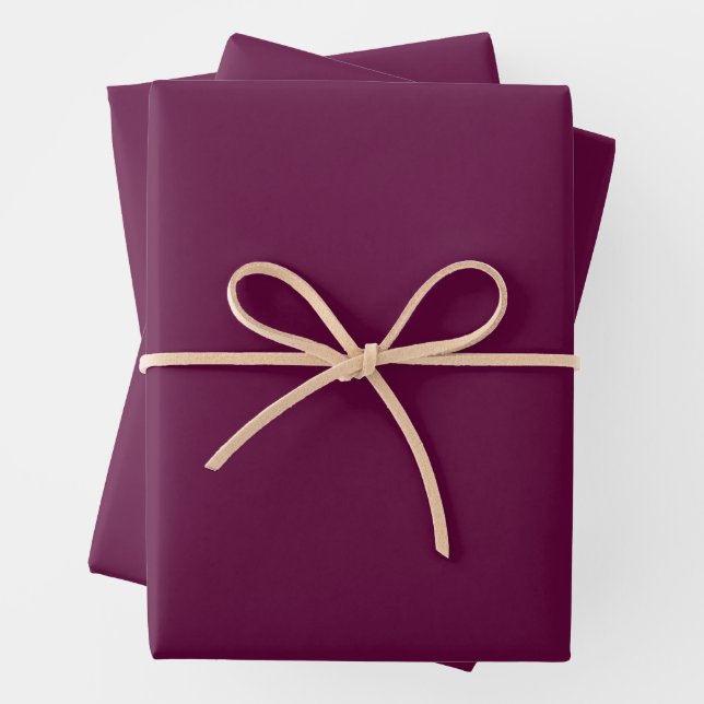 Solid Dark Magenta Wrapping Paper Sheet (In situ)