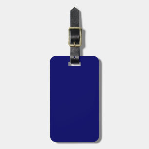 Solid Dark Navy Blue with Black Text Luggage Tag