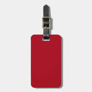 Solid Dark Red with White Text Luggage Tag