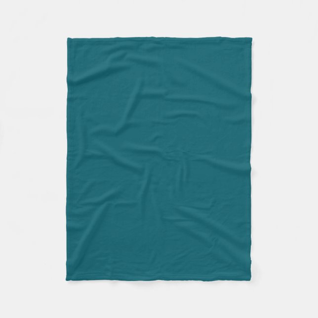 Solid Dark Teal Fleece Throw Blanket (Front)