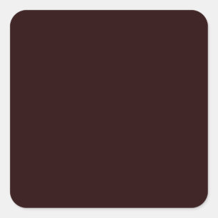 Solid Darkest Chocolate Brown Classic Square Sticker