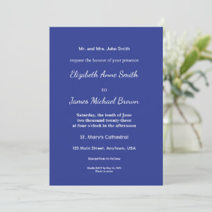 Solid Deep Blue Backdrop Bold Minimalist Design Announcement