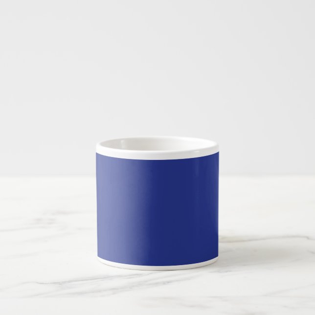 Solid Deep Blue Backdrop | Bold Minimalist Design Espresso Cup (Front)