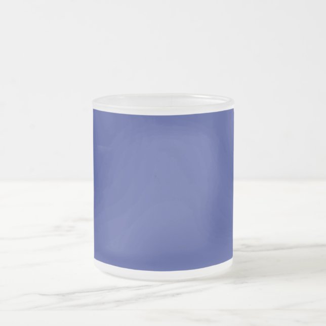 Solid Deep Blue Backdrop | Bold Minimalist Design Frosted Glass Coffee Mug (Center)
