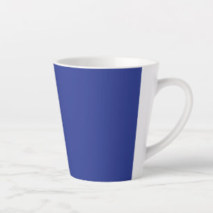 Solid Deep Blue Backdrop   Bold Minimalist Design Latte Mug