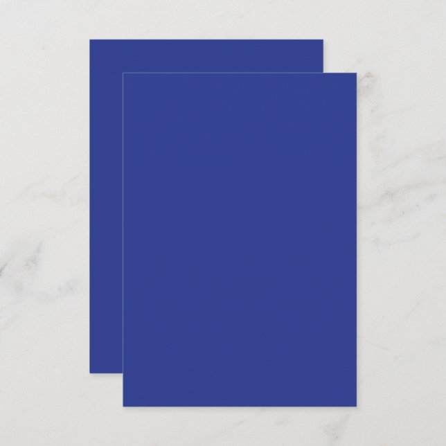 Solid Deep Blue Backdrop | Bold Minimalist Design Thank You Card (Front/Back)