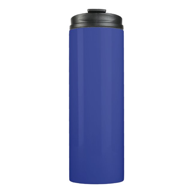Solid Deep Blue Backdrop | Bold Minimalist Design Thermal Tumbler (Front)
