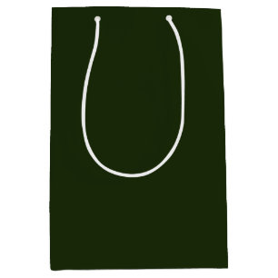 Solid deep forest green medium gift bag