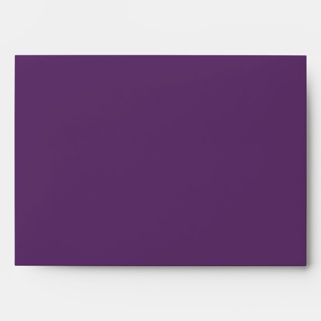 Solid Deep Plum Purple Wedding Envelope (Front)