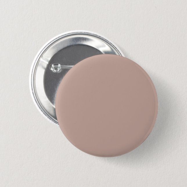 Solid dirty pink beige 6 cm round badge (Front & Back)