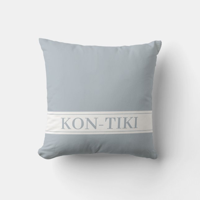 Solid Dusty Blue. Custom Boat Name Cushion (Front)