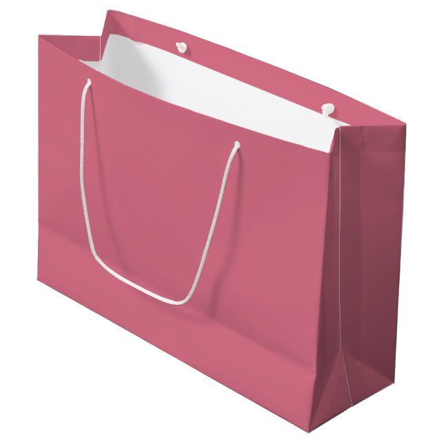 Solid dusty rose pink watermelon large gift bag (Front Angled)