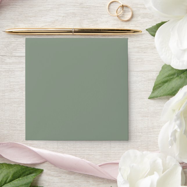 Solid Earthy Woodland Green Square Envelope (Wedding)