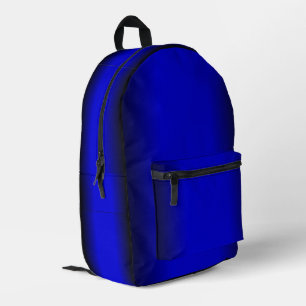 Solid Electric Blue Printed Backpack